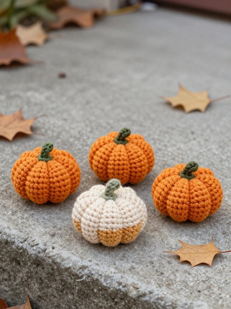Mini Crocheted Pumpkins for Quick Fall Decor