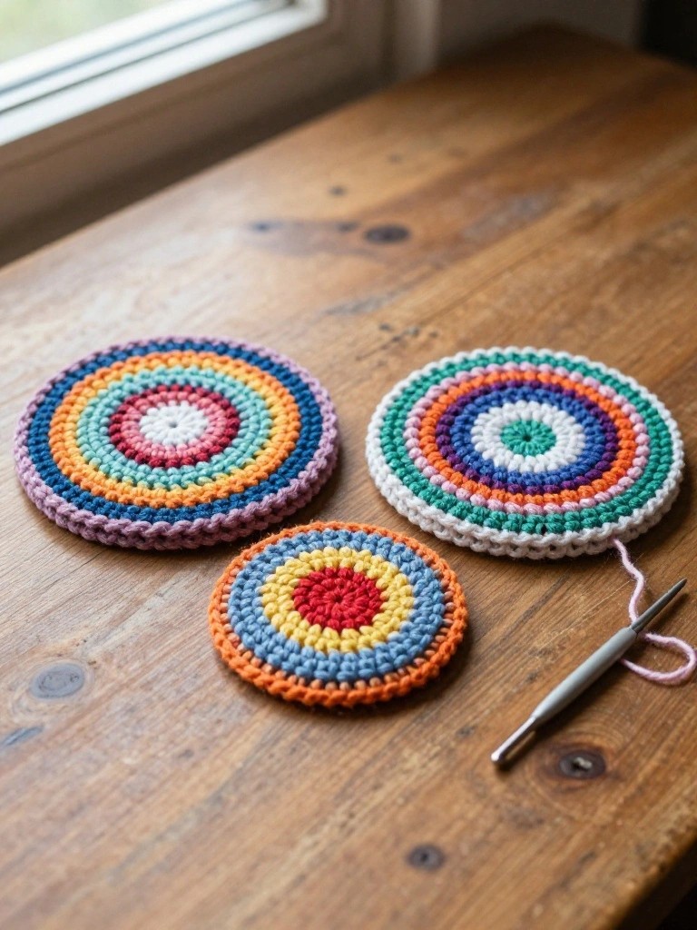 Rainbow Striped Coasters