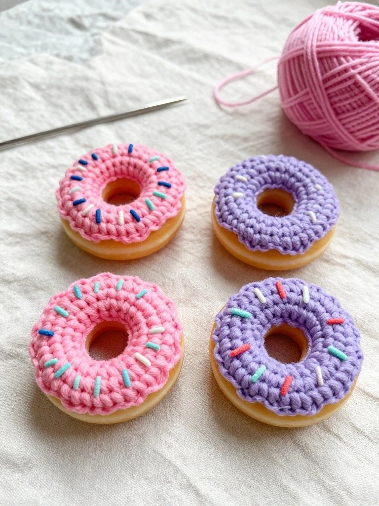 Crochet Donut Coasters