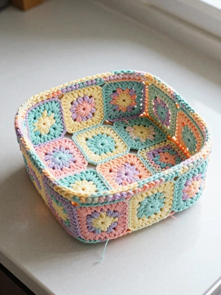 Granny Square Storage Basket