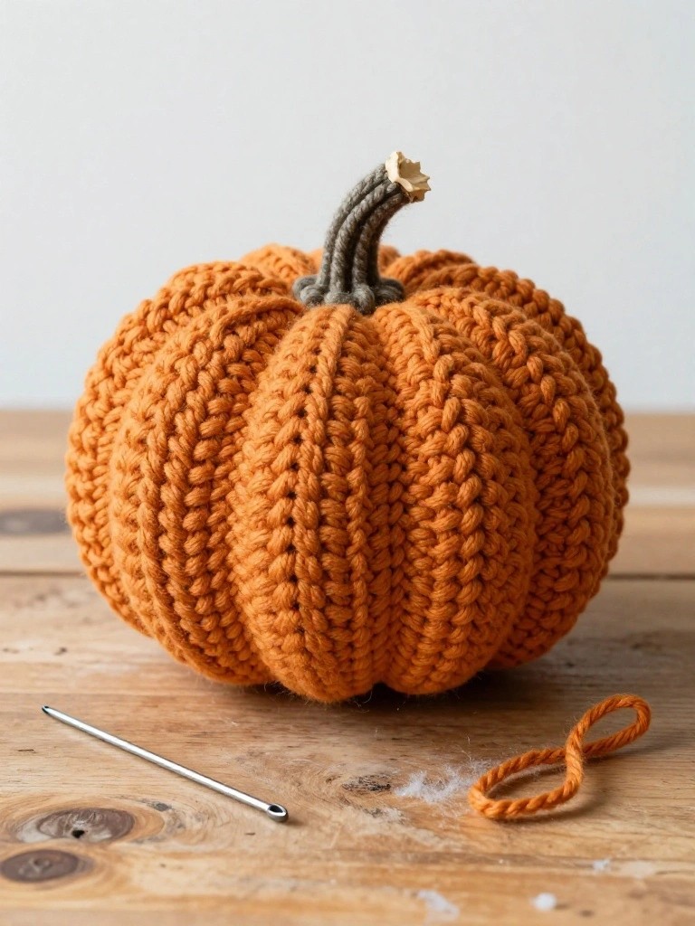 Ribbed Crochet Pumpkins for Fall Decor