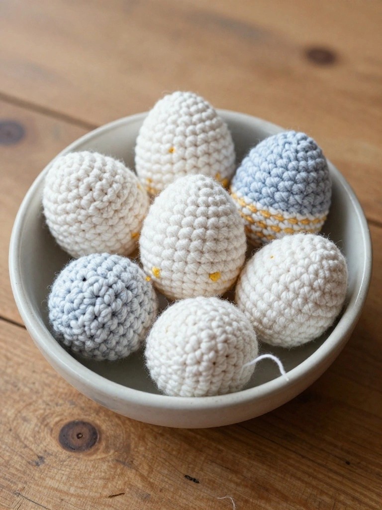 Crocheted Eggs for Bowls and Baskets