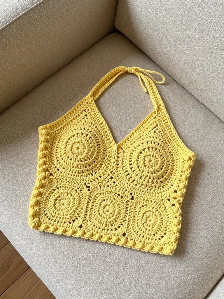 Circular Motif Halter Top