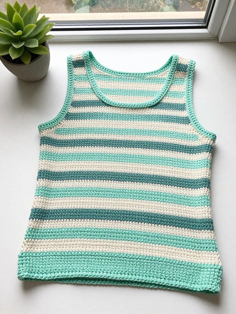 Striped Tank Top With Solid Edging