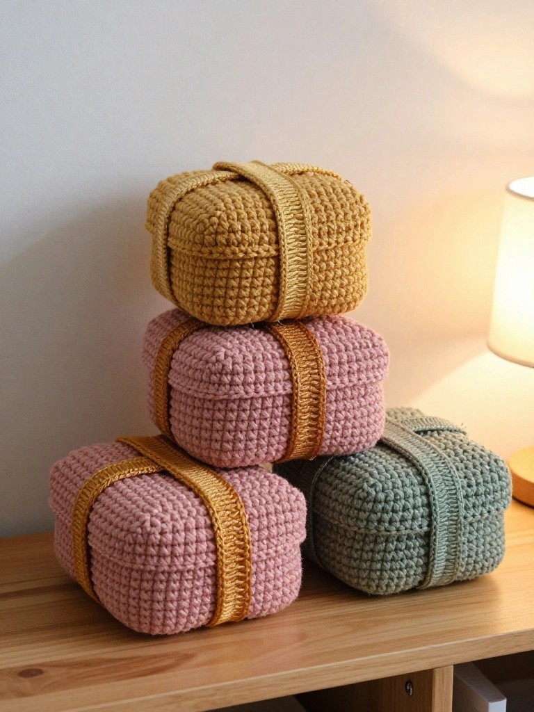 Crochet Lidded Boxes