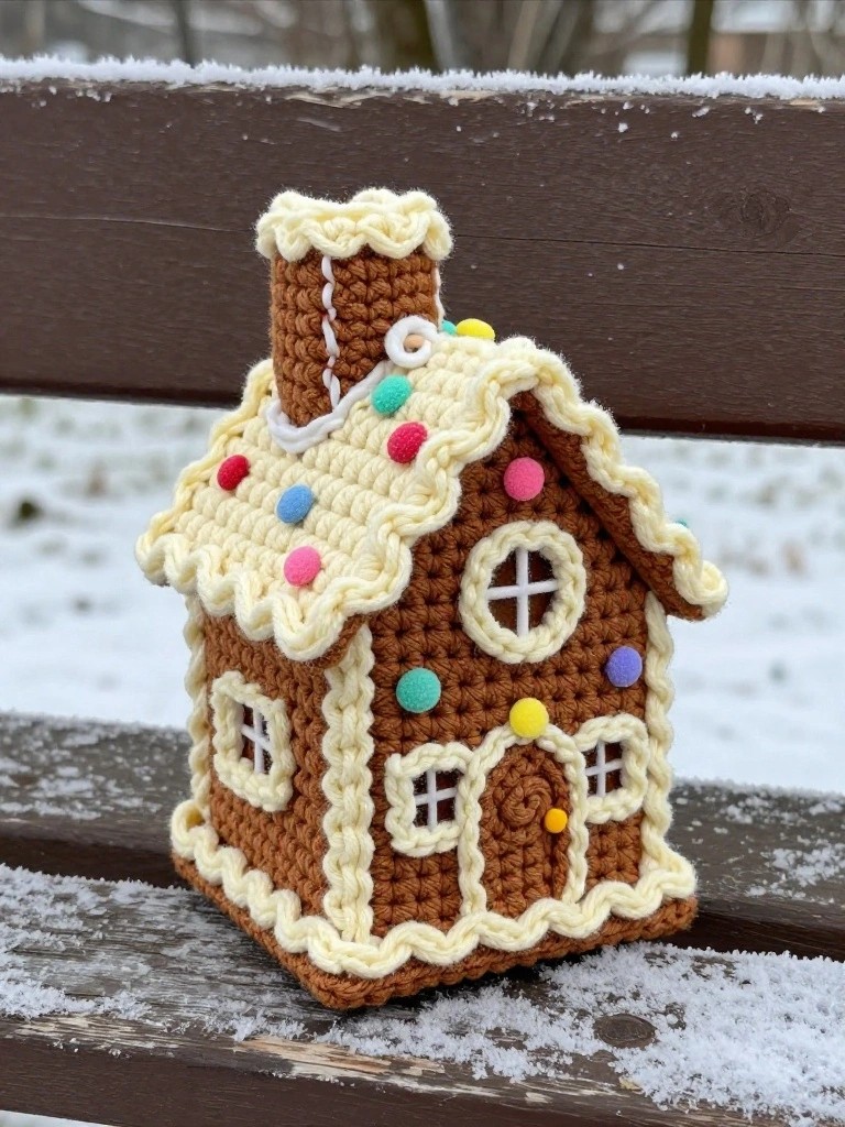 Mini Crocheted Gingerbread House