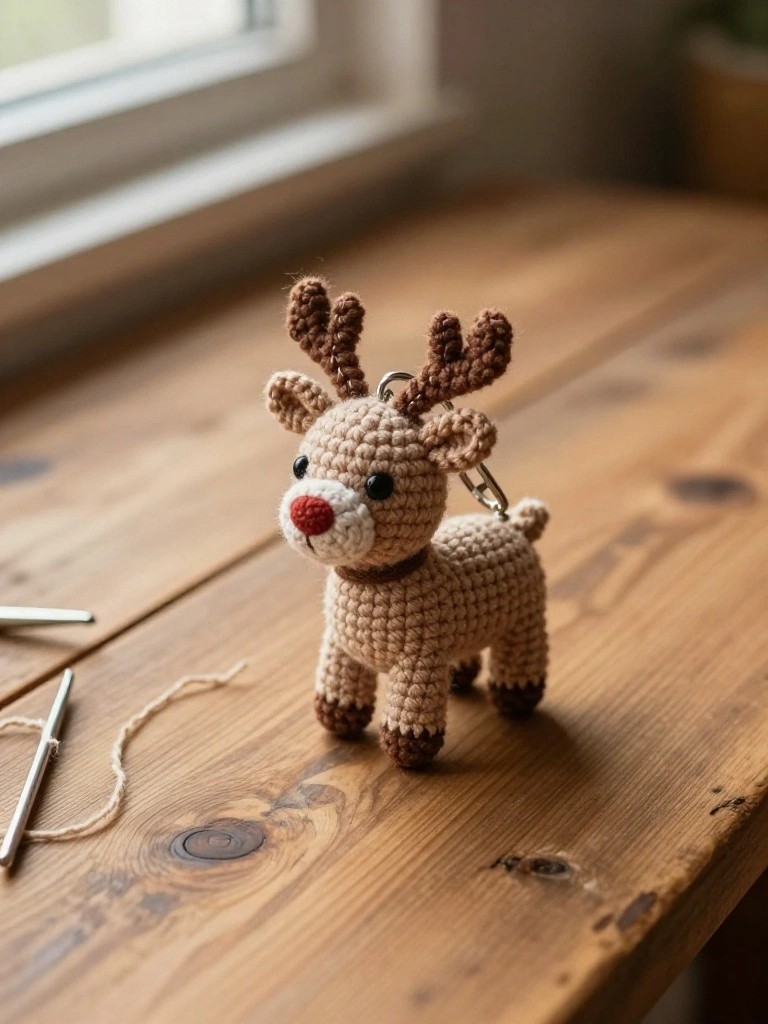 Mini Reindeer Keychain