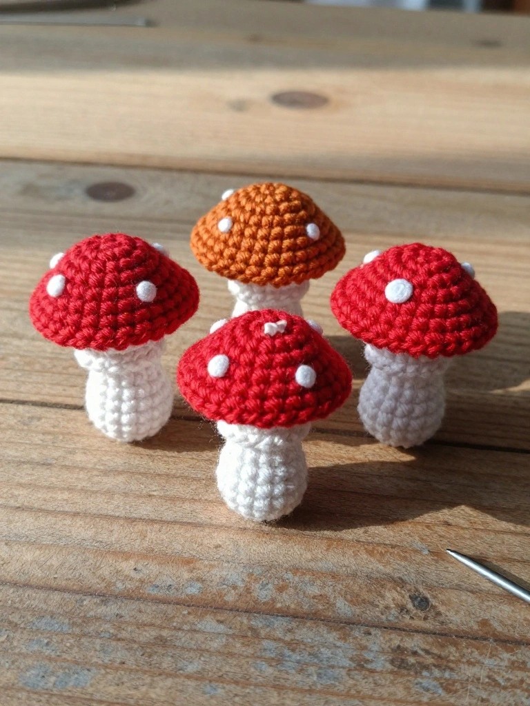 Mini Mushroom Amigurumi for Quick Decor Pieces