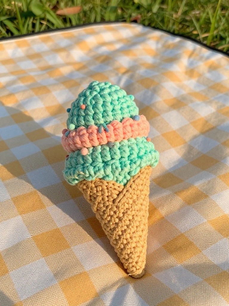 Crochet Ice Cream Cone Plush