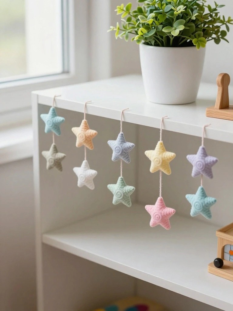 Crochet Star Garland for Summer Shelves