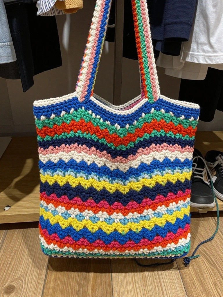Rainbow Chevron Tote Bag