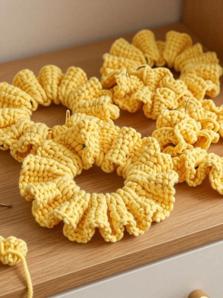 Ruffled Crochet Scrunchies