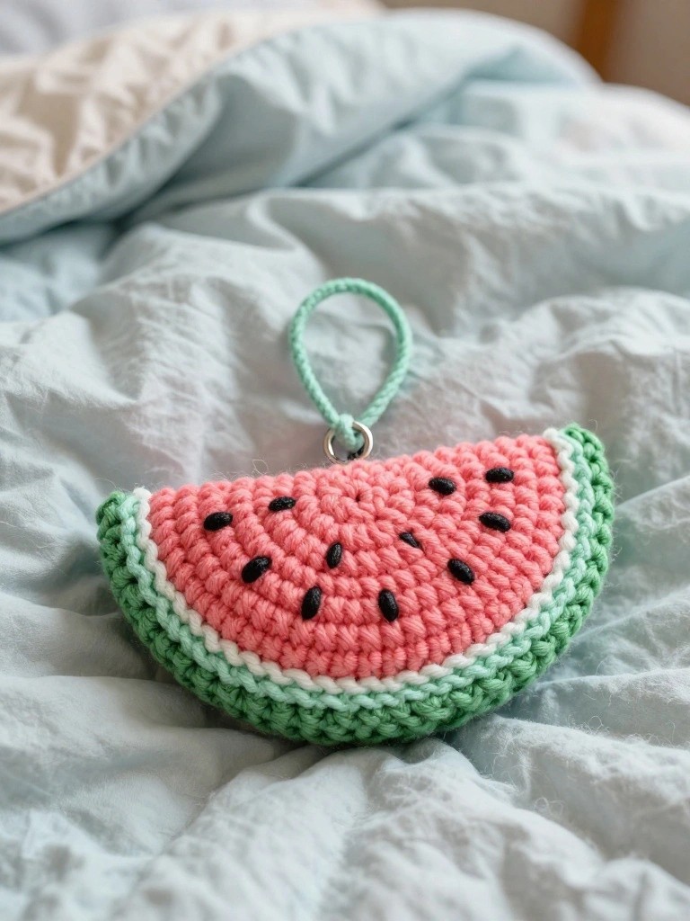 Watermelon Slice Keychain Pouch