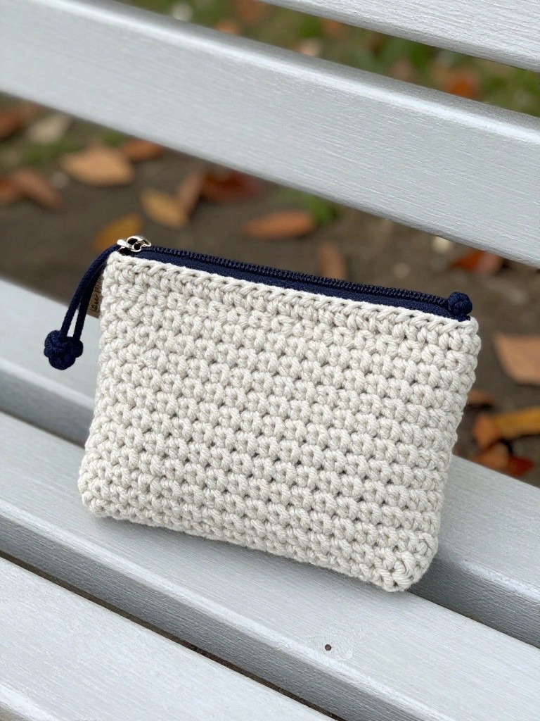 Crocheted Zipper Pouch for Small Essentials