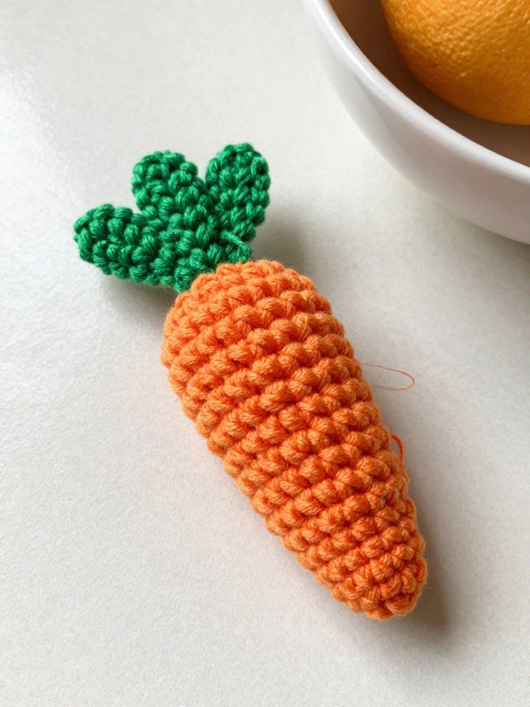 Mini Crochet Carrot Bag Charm