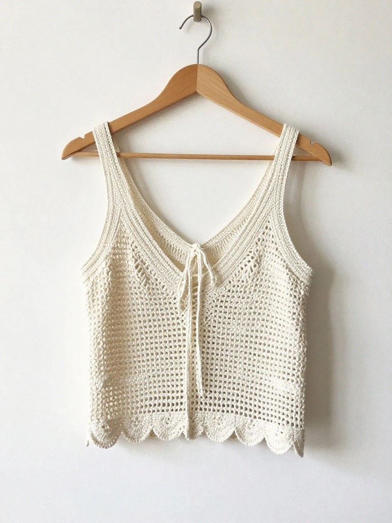 Open-Stitch Crochet Crop Tank