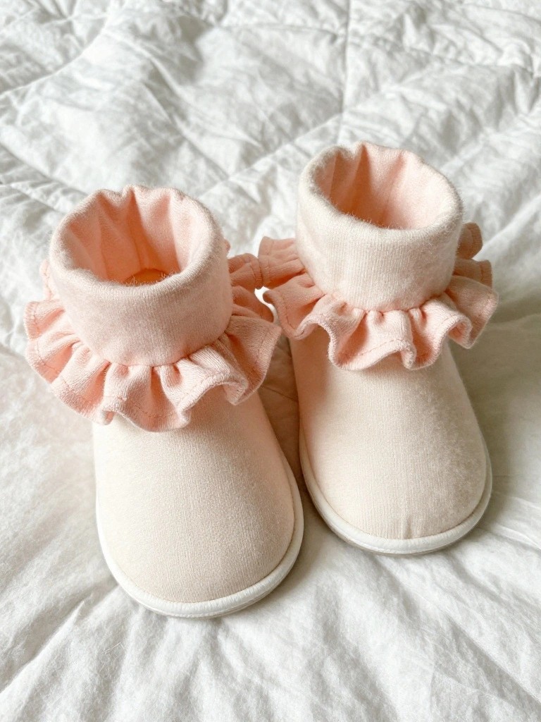 Ruffled Baby Booties