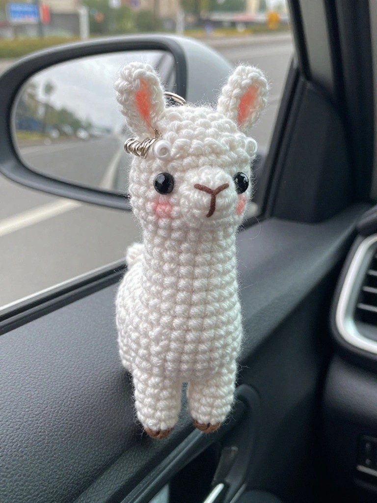 Crochet a Mini Llama Keychain