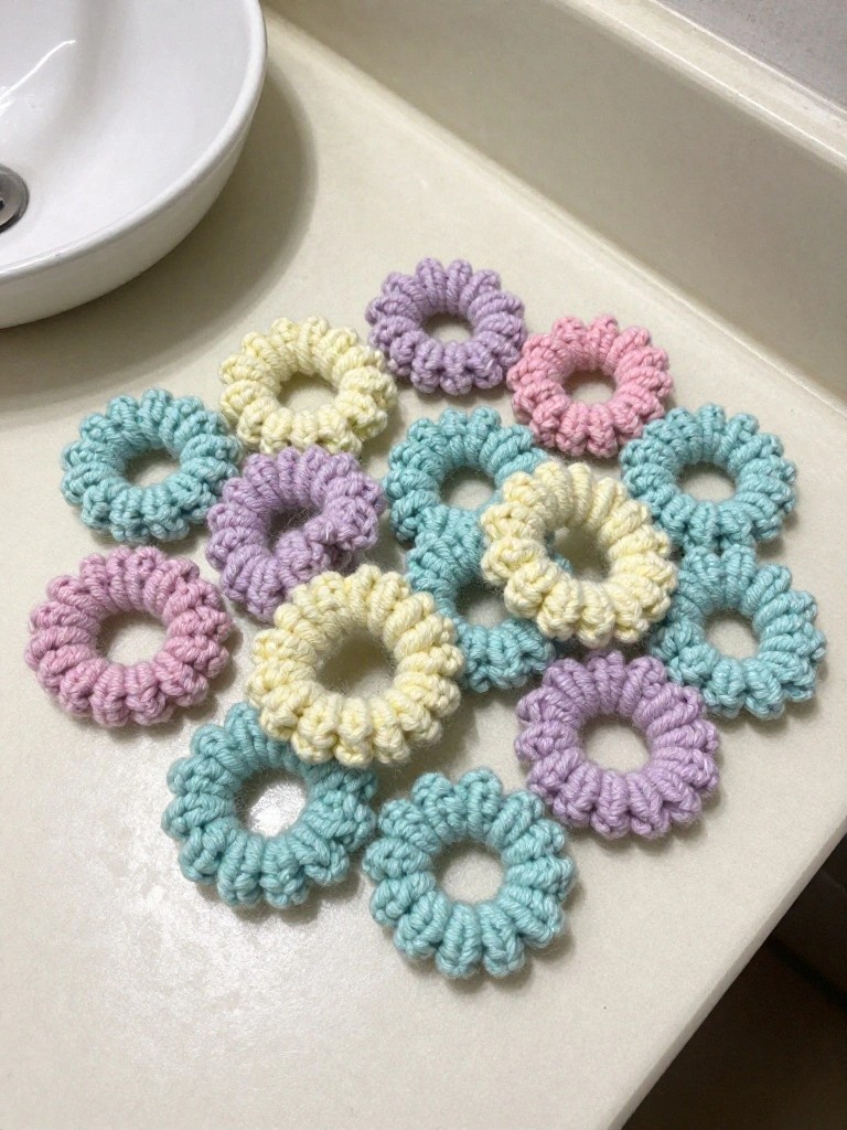Crochet a Set of Simple Ring Scrunchies