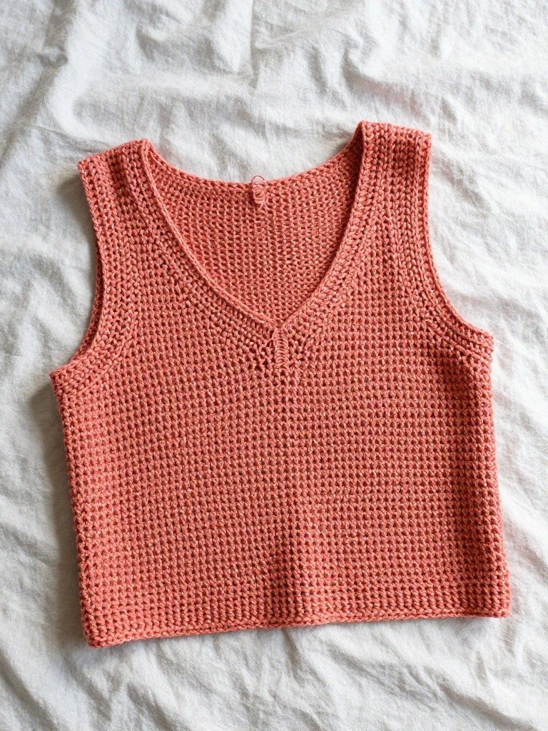 Cropped Tank Top With Simple Texture