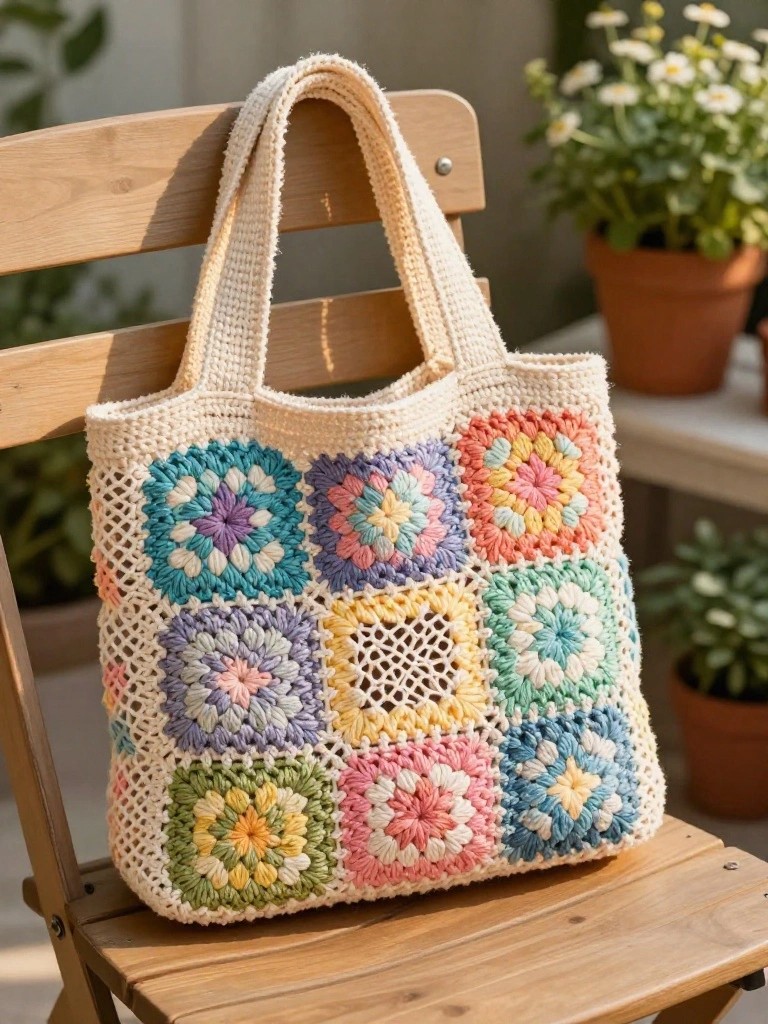 Granny Square Tote Bag