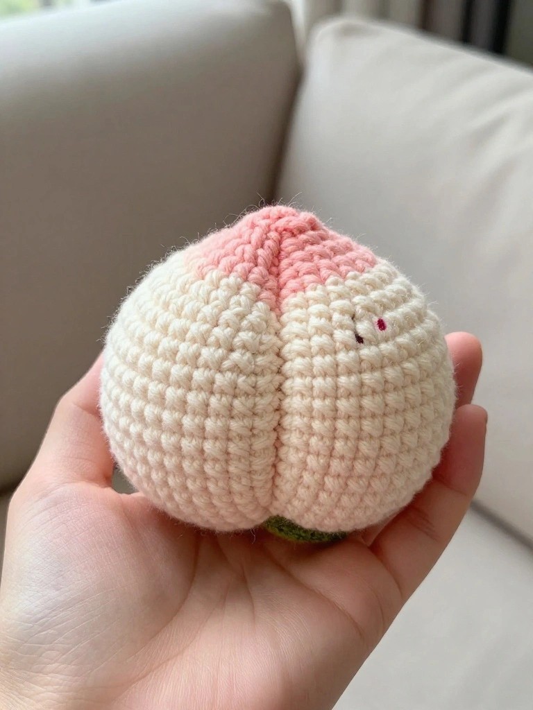 Mini Peach Amigurumi for Summer Touches
