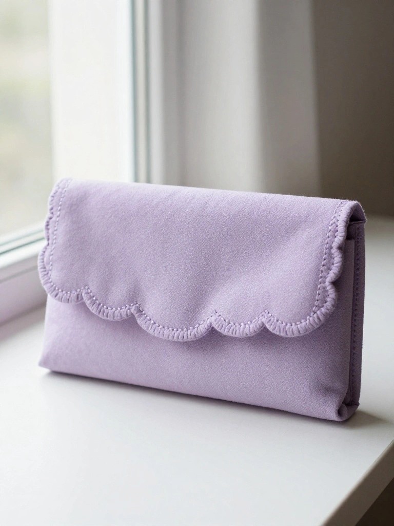 Scalloped Flap Clutch Pouch