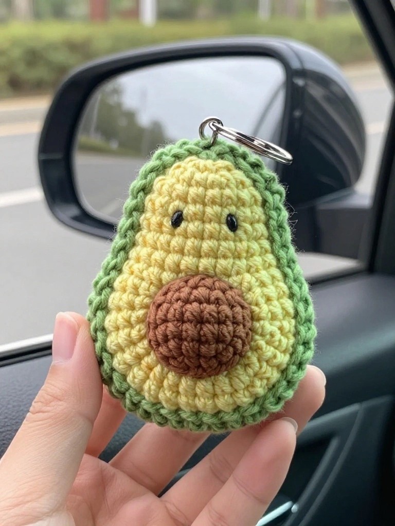 Crochet Avocado Keychain Pattern