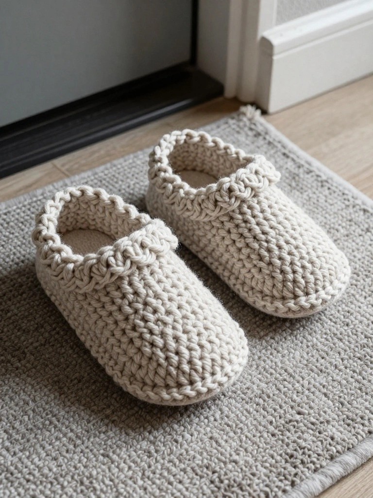 Beginner-Friendly Crocheted Slippers