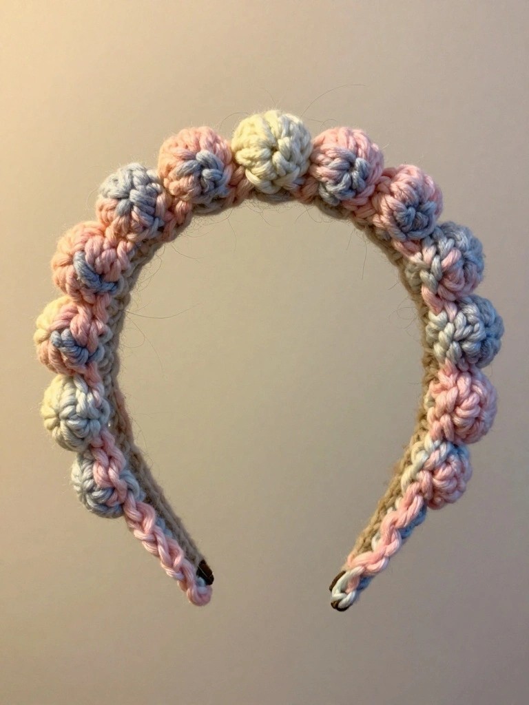Bobble Cluster Headband in Pastel Colors