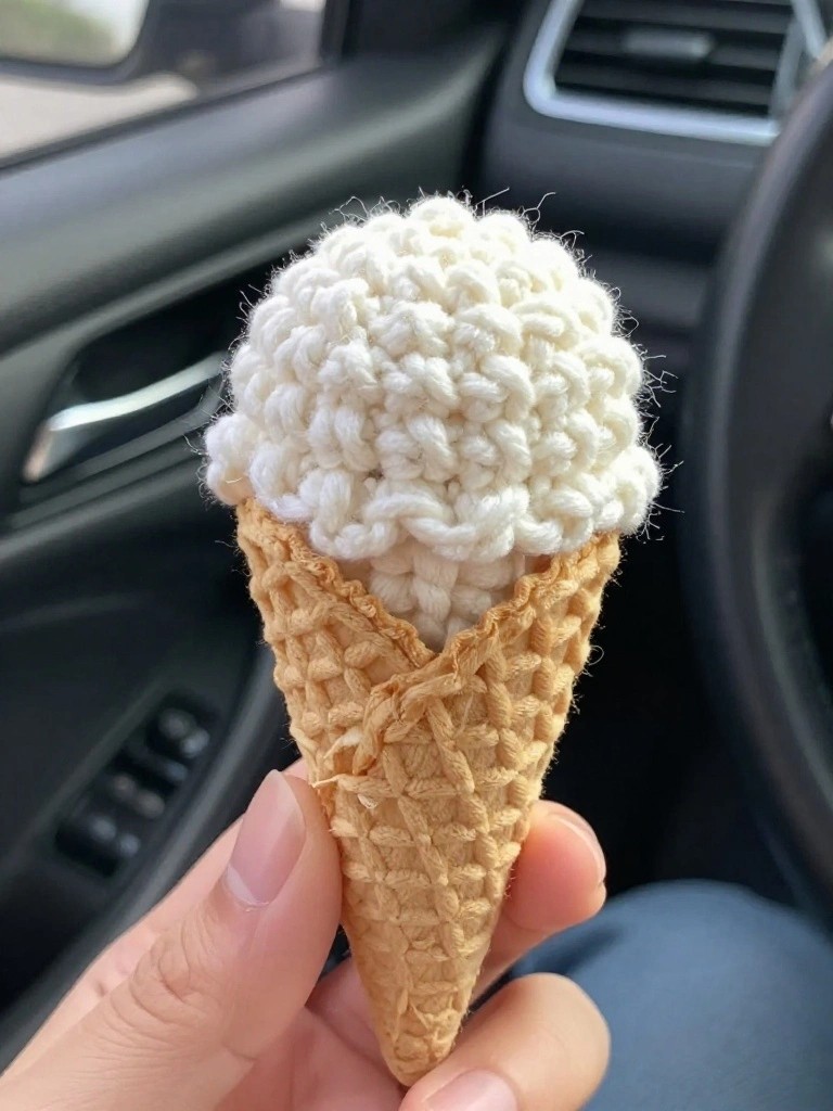 Crochet Ice Cream Cone Plush