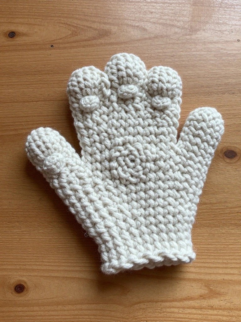 Spiral Palm Crochet Gloves