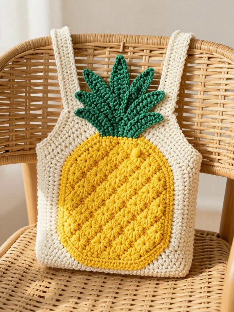 Pineapple Crochet Tote Bag