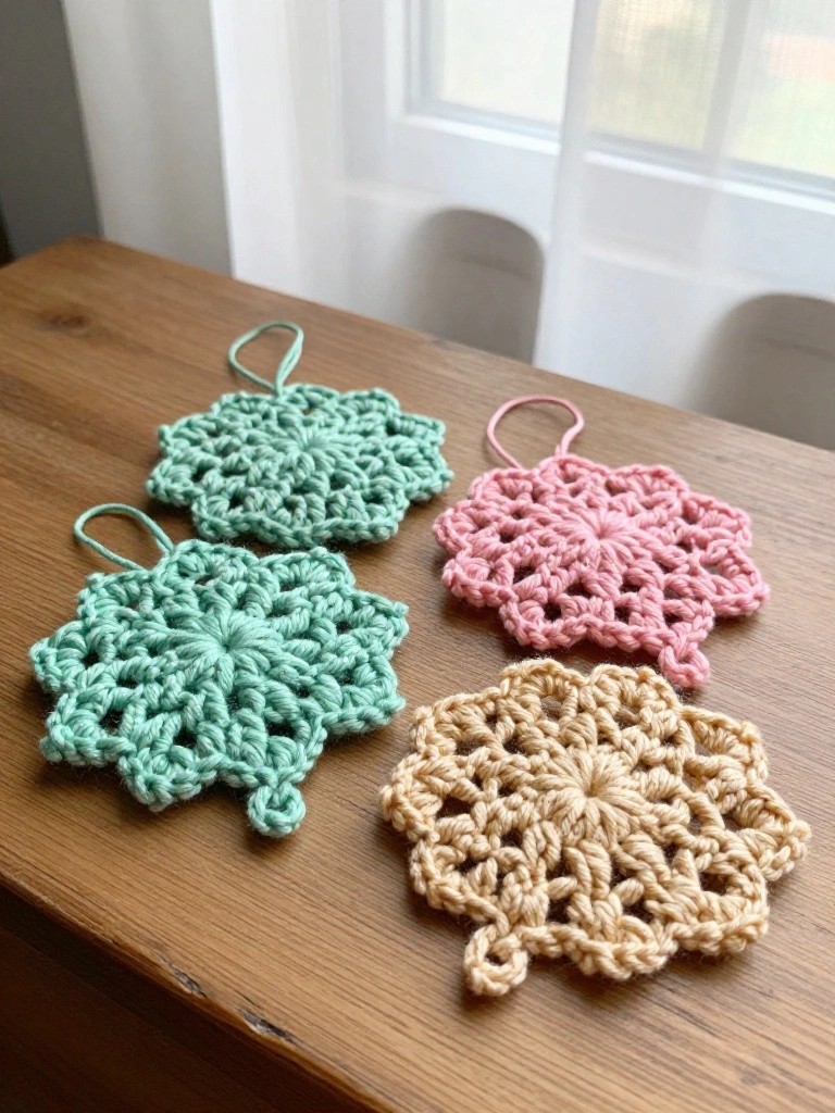 Snowflake Ornaments With Hanging Loops