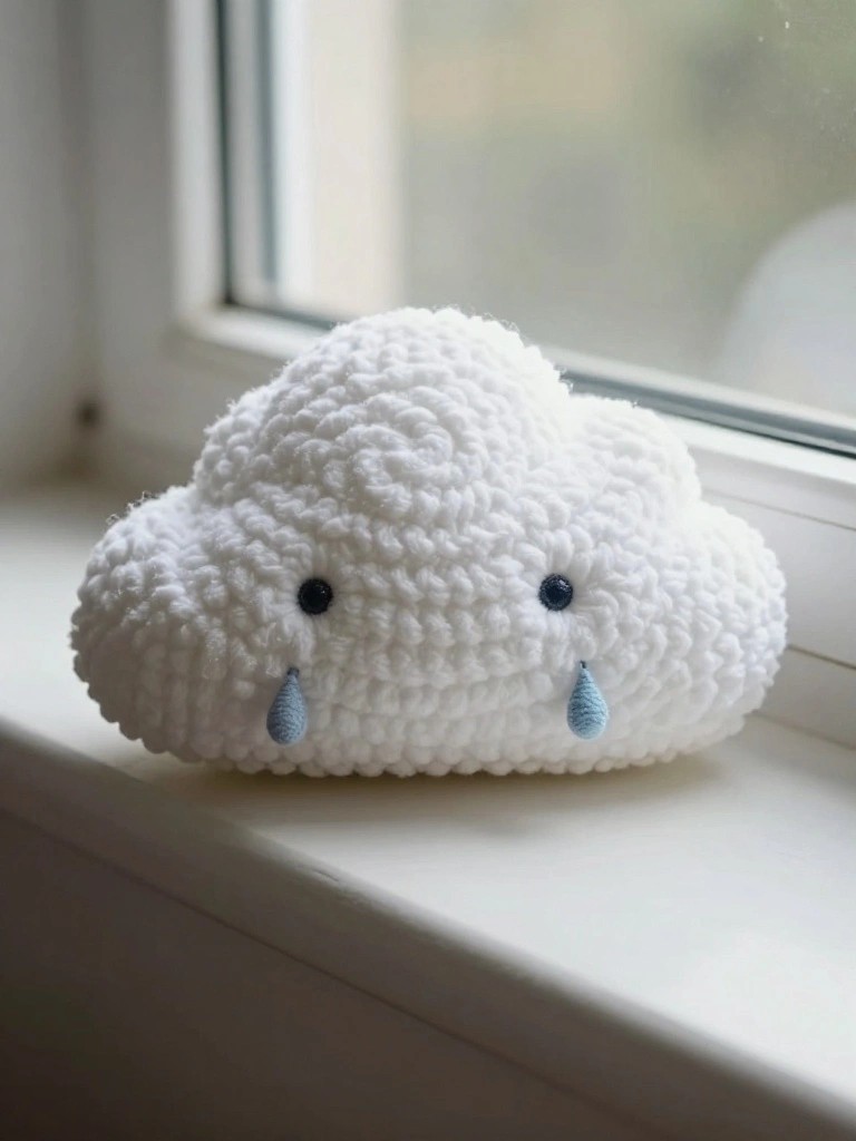 Cloud Shaped Crochet Plush for Small Spaces