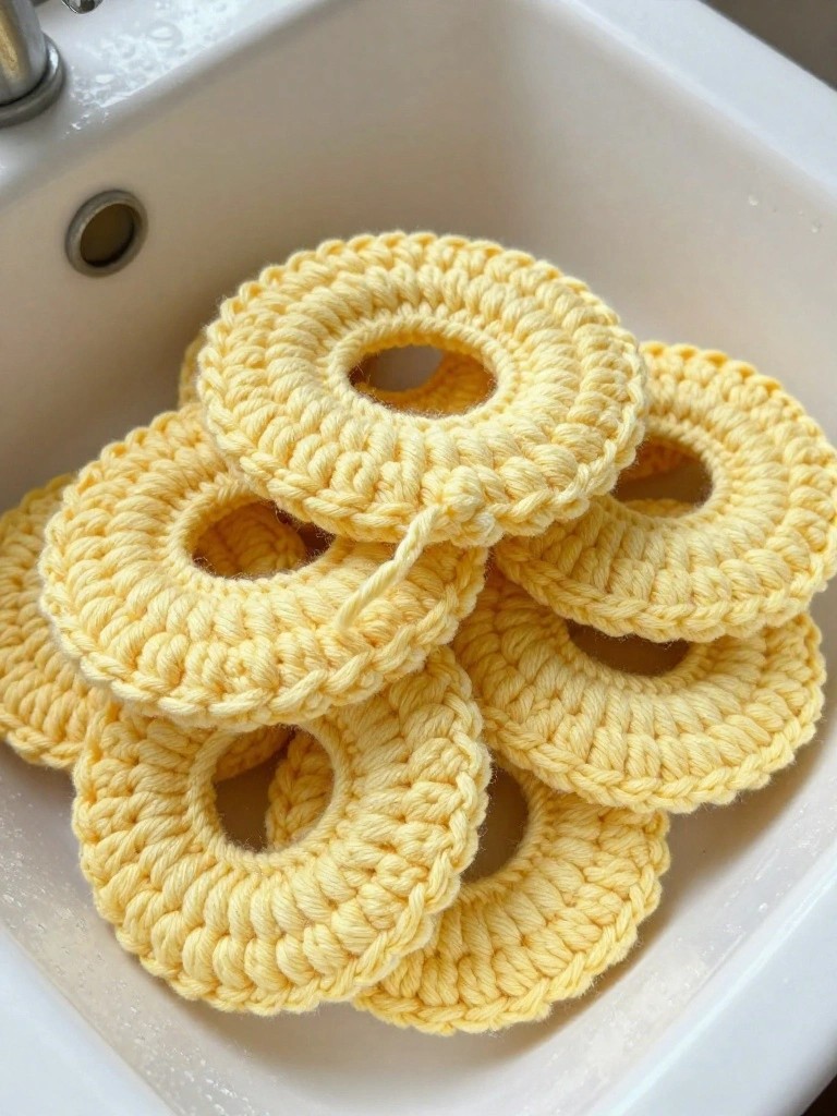 Ring-Shaped Crochet Scrubbers