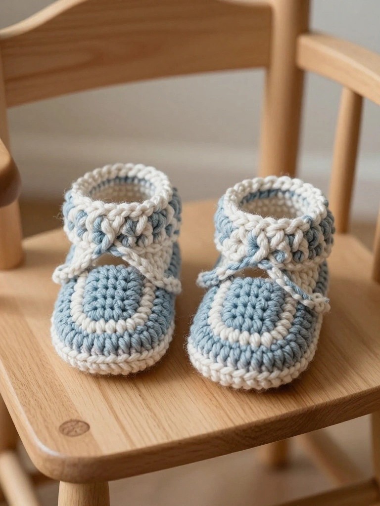 Scrap Yarn Baby Booties