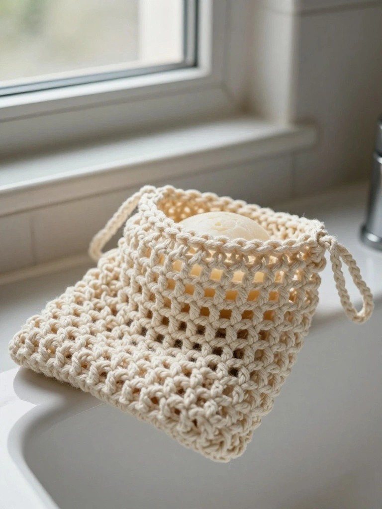 Crochet Mesh Soap Pouch