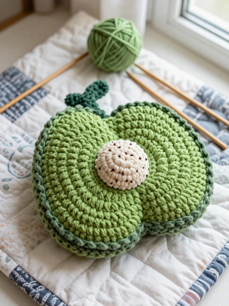 Crochet Apple Pillow