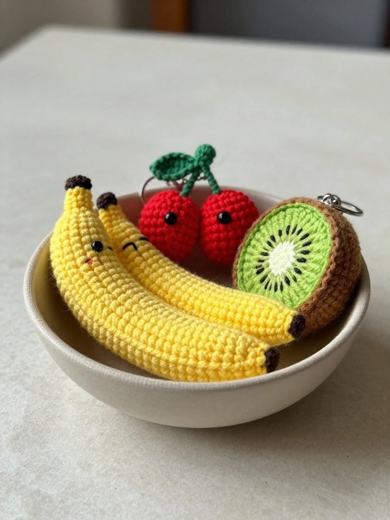 Crochet Fruit Keychains