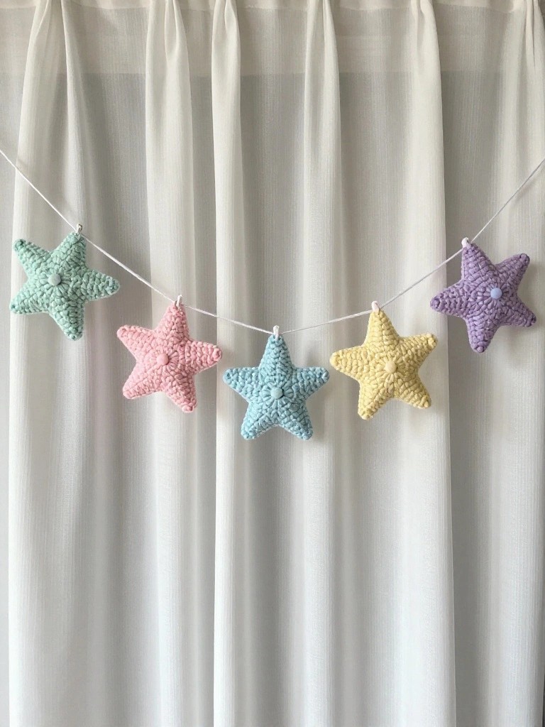 Crocheted Star Garland