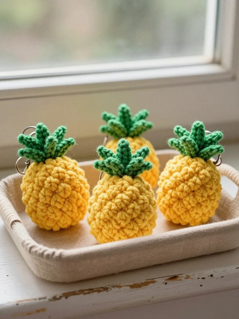 Mini Pineapple Keychains