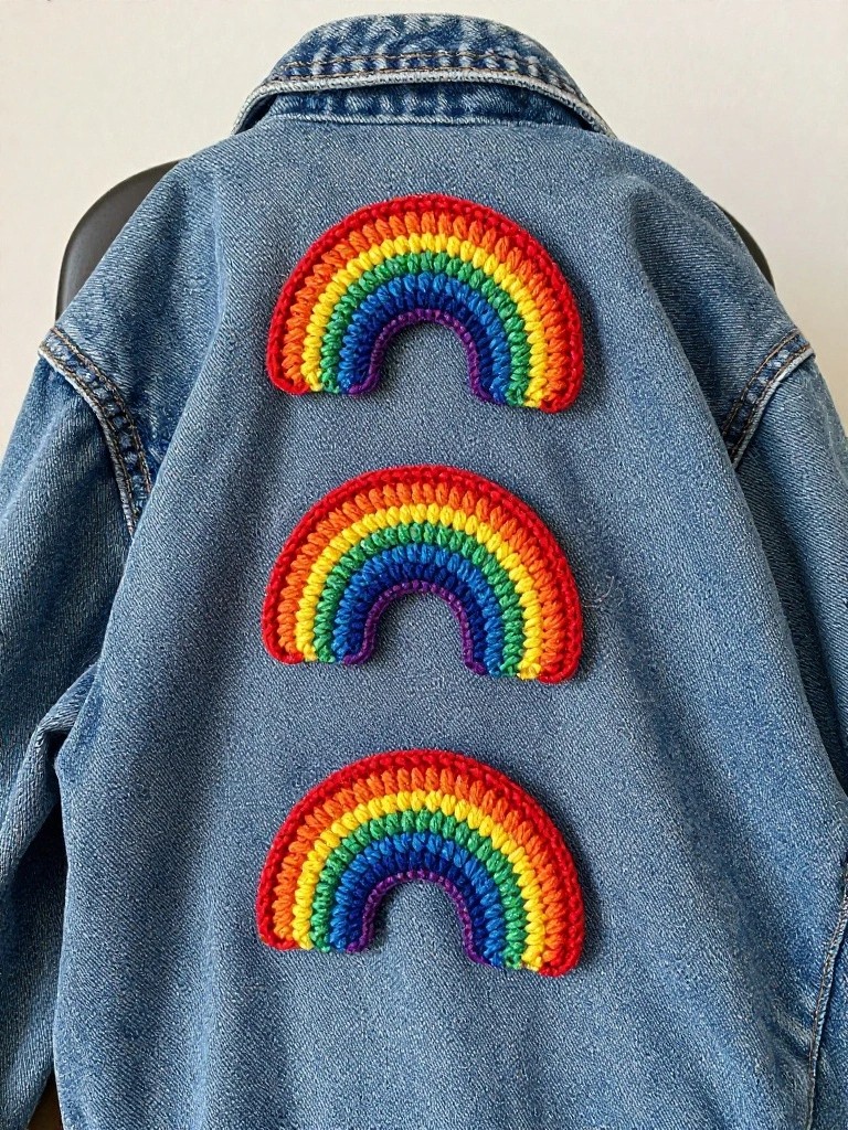 Rainbow Appliques for Denim Jackets