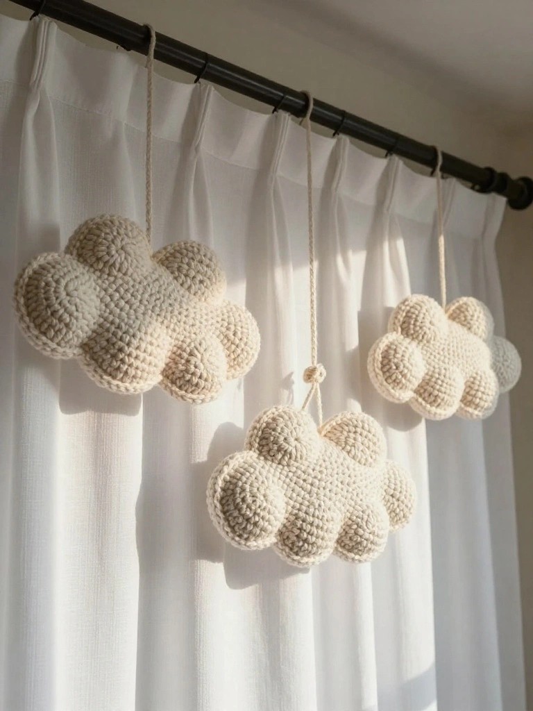 Hanging Crochet Cloud Decor