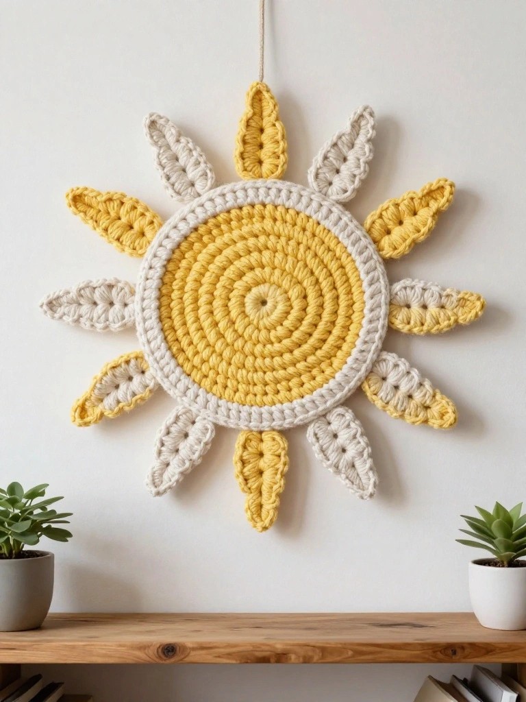 Sun Motif Wall Hanging for Seasonal Accents
