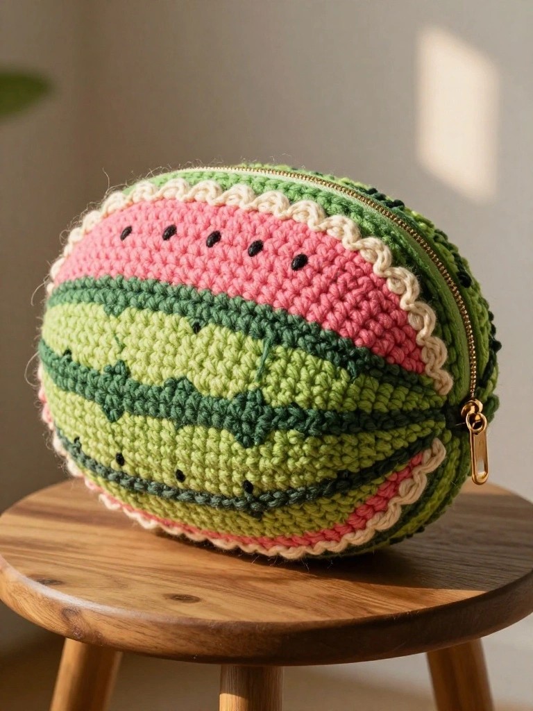 Watermelon Crocheted Pouch