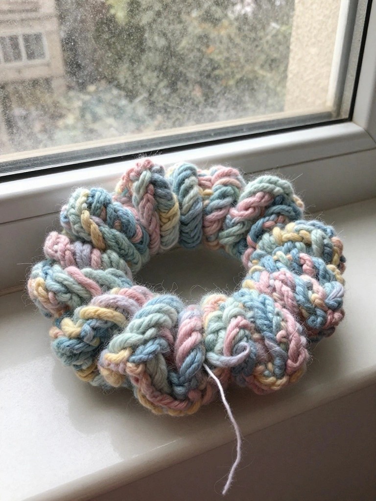 Crocheted Pastel Scrunchie