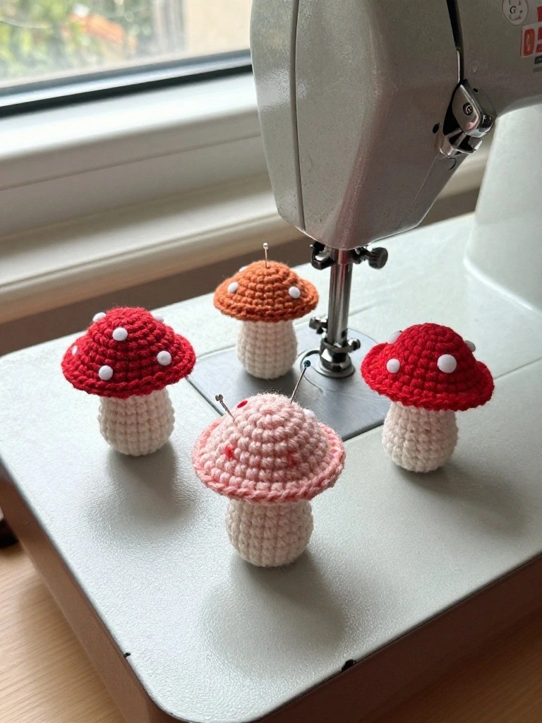 Mini Mushroom Pincushions