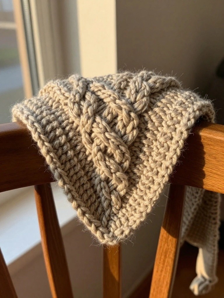 Cable-Patterned Crochet Scarf