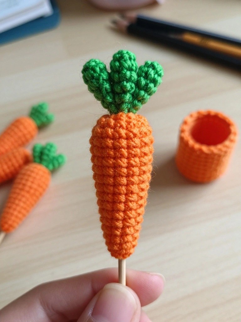 Mini Carrot Pencil Toppers